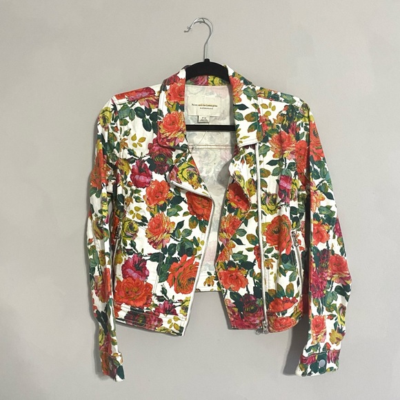NEW Anthropologie Pilcro Floral Printed Moto Jacket Small - Picture 2 of 16